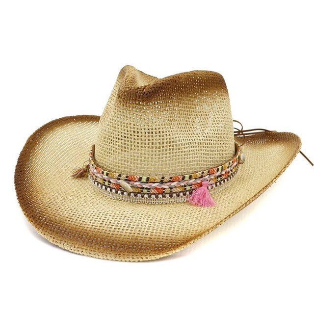 Oldstone Quality Old Stone Straw Cowboy Cowgirl Hat for Men/Women Unisex Summer Winter Wide Brim Sun Hat Dallas Western Style for Safari Fishing Beach